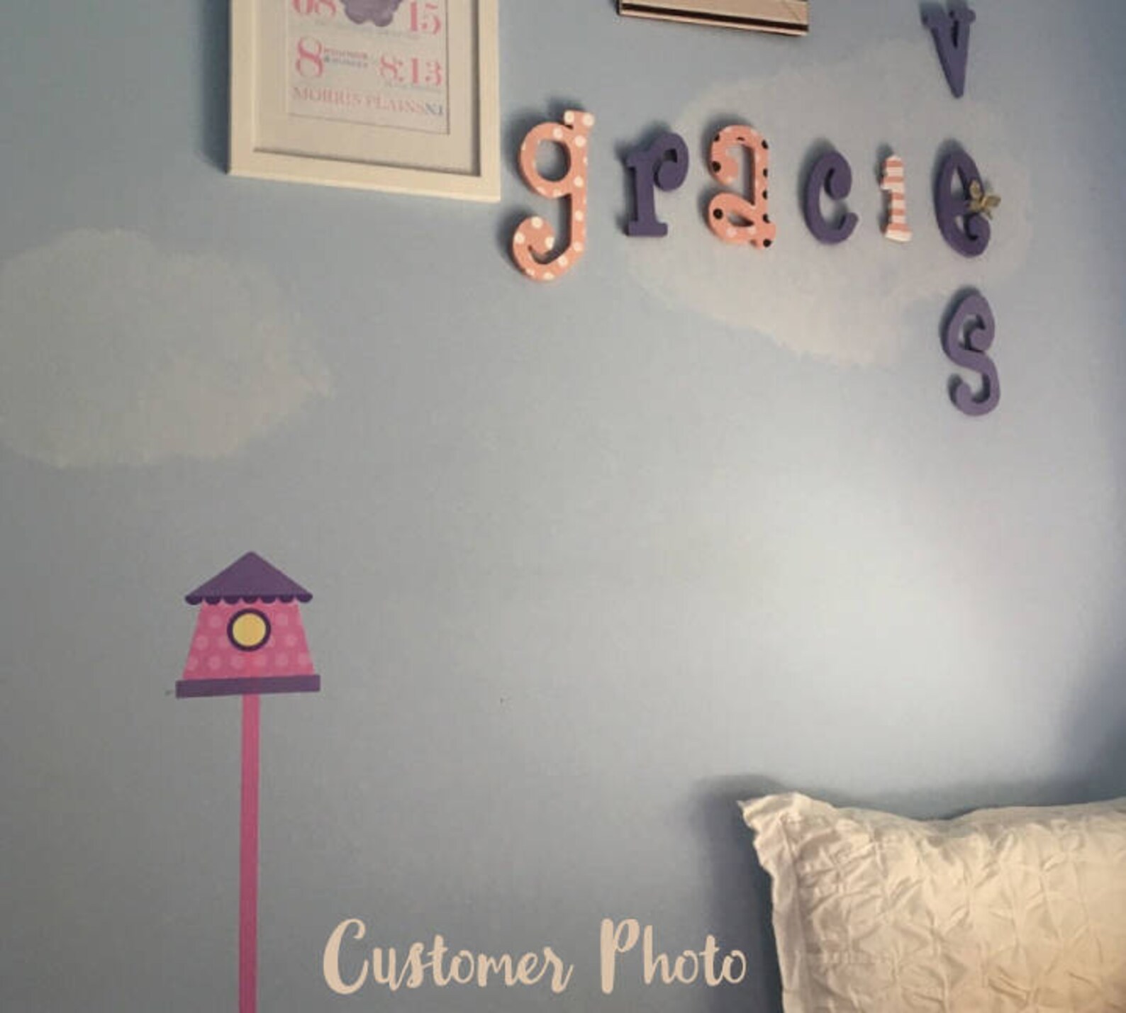 Birds and Birdhouse Fabric Wall Decals Birdhouse Wall Etsy