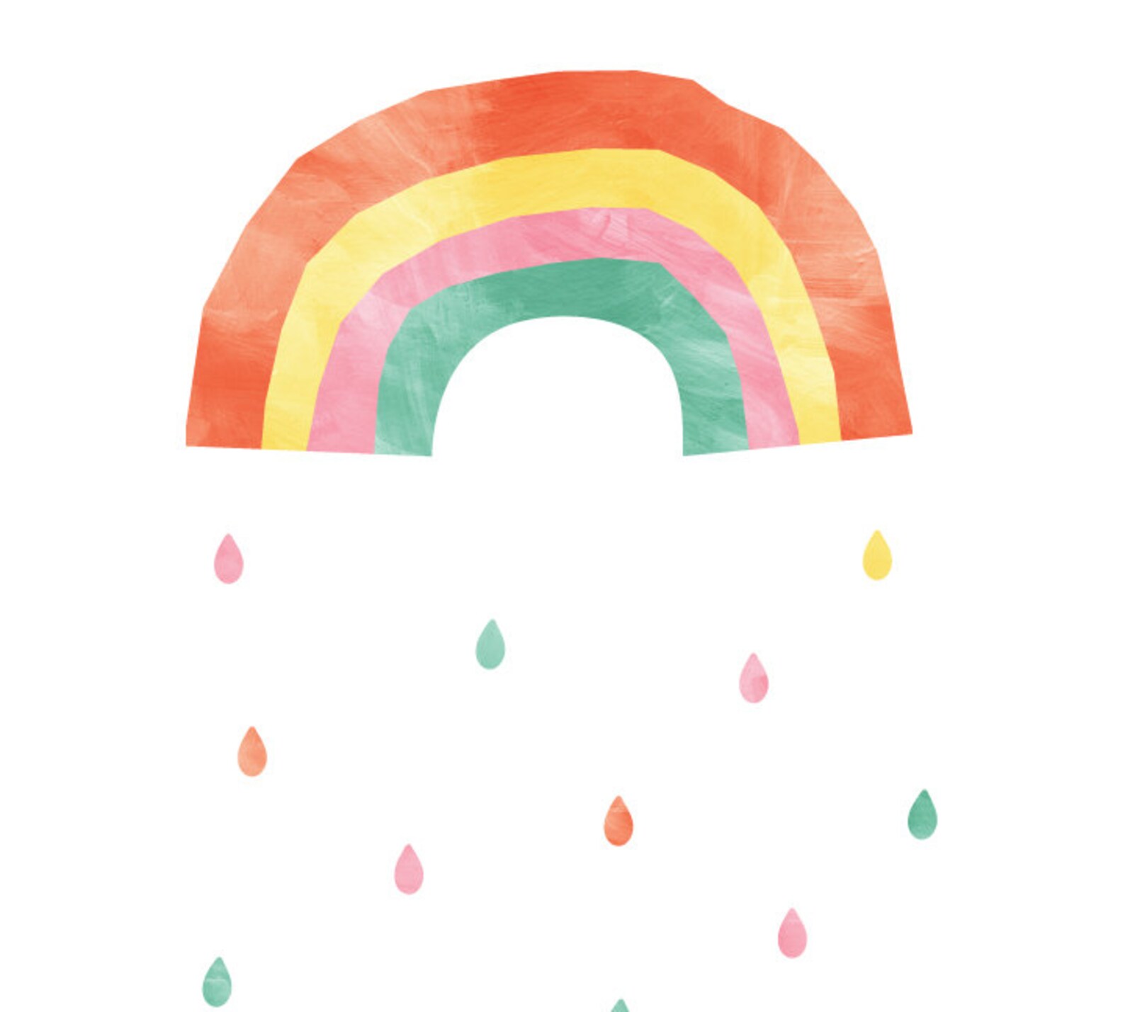 Rainbow Wall Decal Large Watercolor Rainbow Wall Decal Etsy