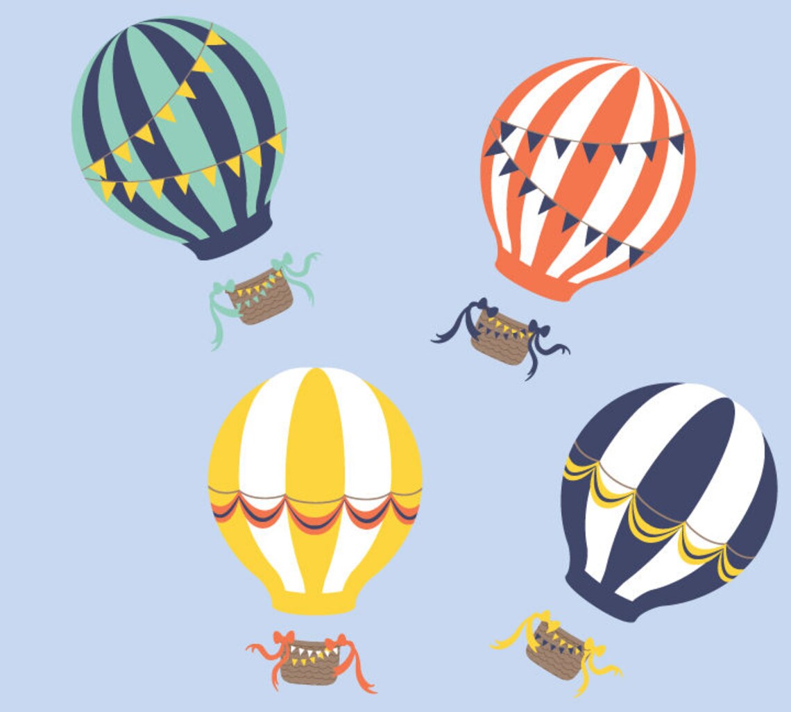 Hot Air Balloon Wall Decals Vintage Balloon Fabric Wall Etsy