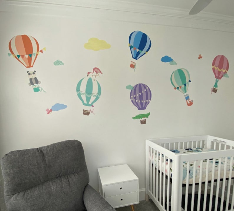 Hot Air Balloon and Animal Wall Decals Vintage Balloon and Etsy
