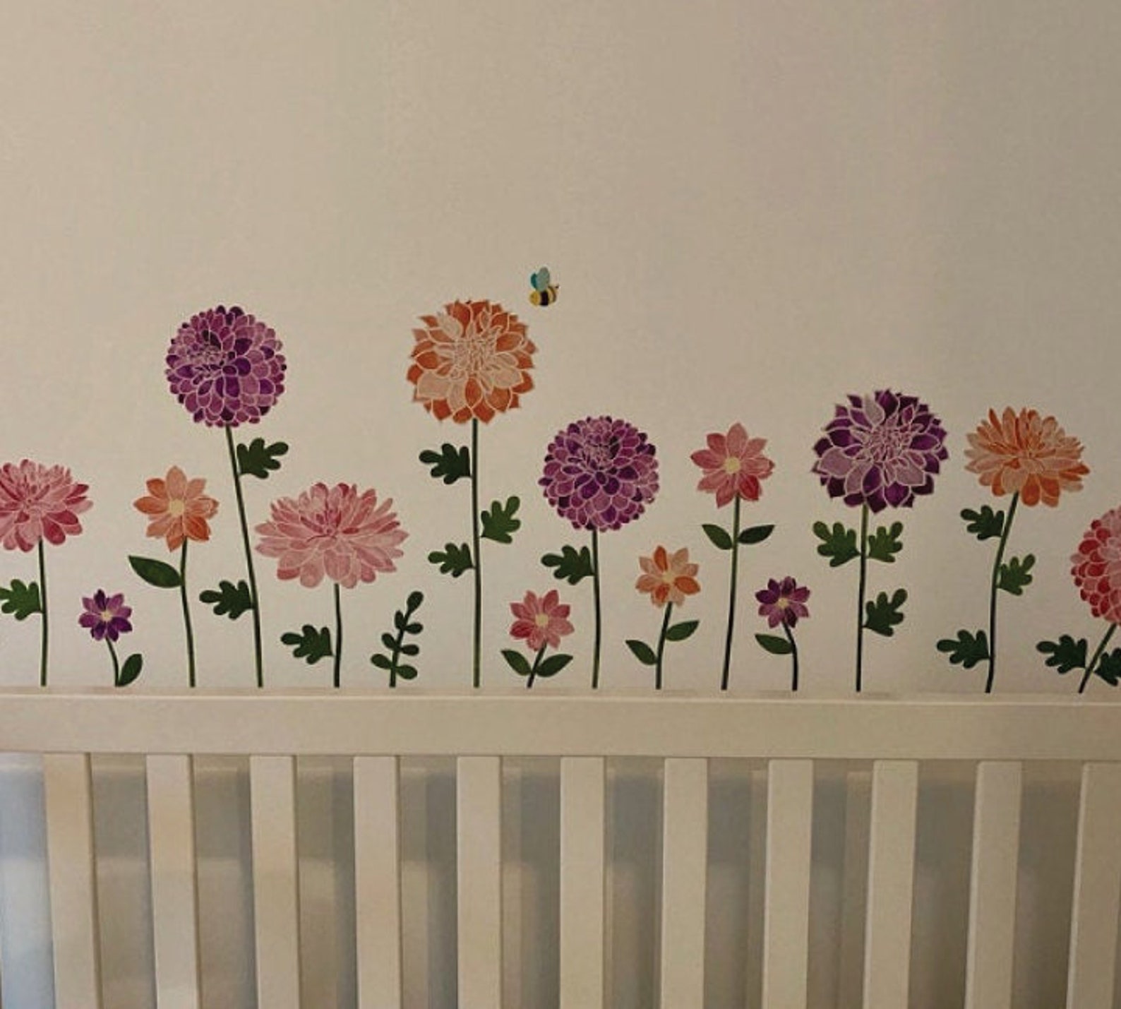 Garden Wall Decals Flower Fabric Wall Decals Etsy