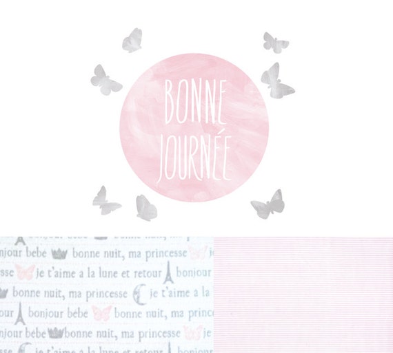 Bonne Journee En Wolken Muur Stickers Bonne Journee Aquarel Etsy