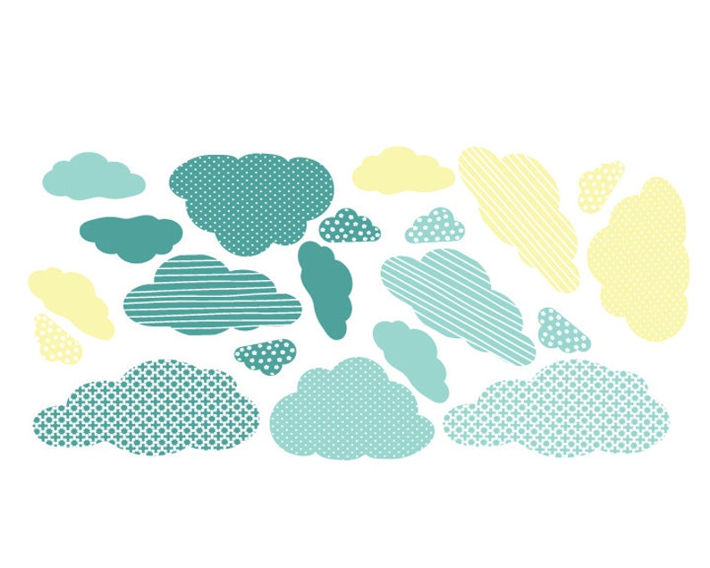 Cloud Wall Decals Cloud Fabric Wall Decals Etsy