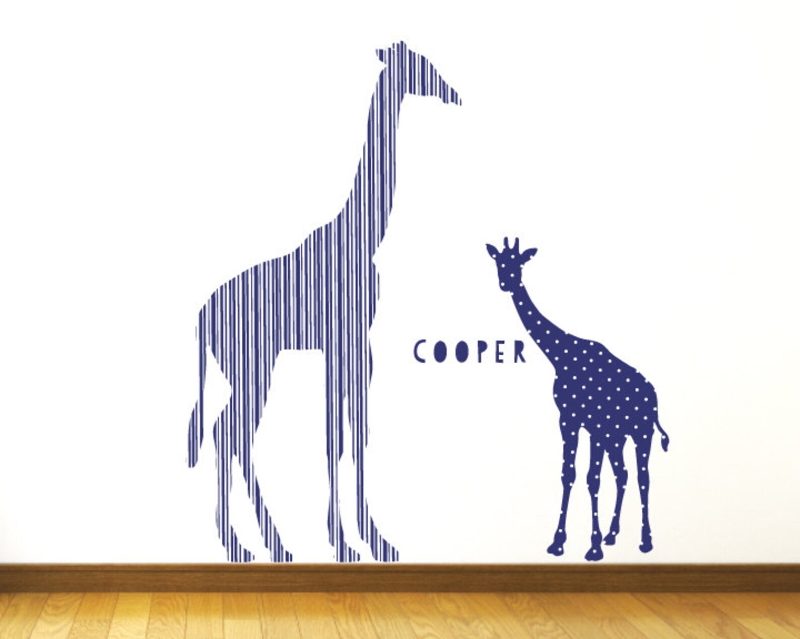 Giraffe Wall Decals Blue Giraffe Fabric Wall Decals Etsy