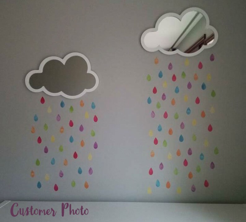 Raindrop Watercolor Wall Decals Raindrop Fabric Wall Decals Etsy