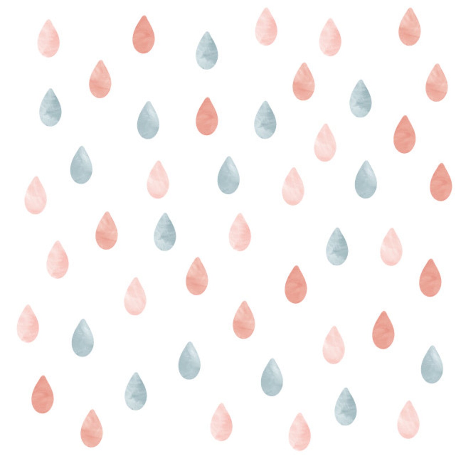 Raindrop Watercolor Wall Decals Raindrop Fabric Wall Decals Etsy