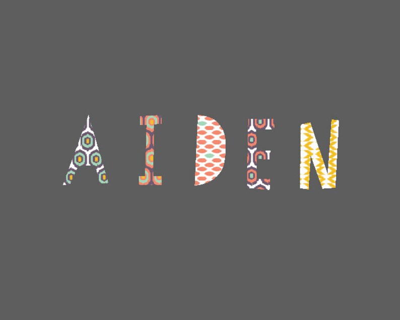 Letter Wall Decals Single Letter Fabric Wall Decals Ikat Etsy
