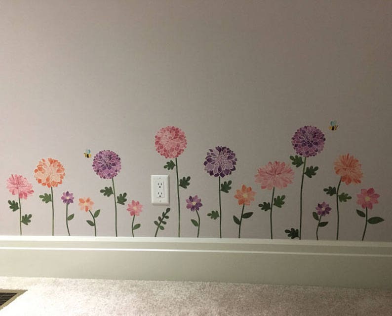 Garden Wall Decals Flower Fabric Wall Decals Etsy