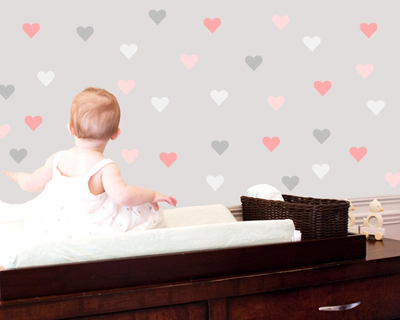 Heart Wall Decals Valentine Fabric Wall Decals Etsy