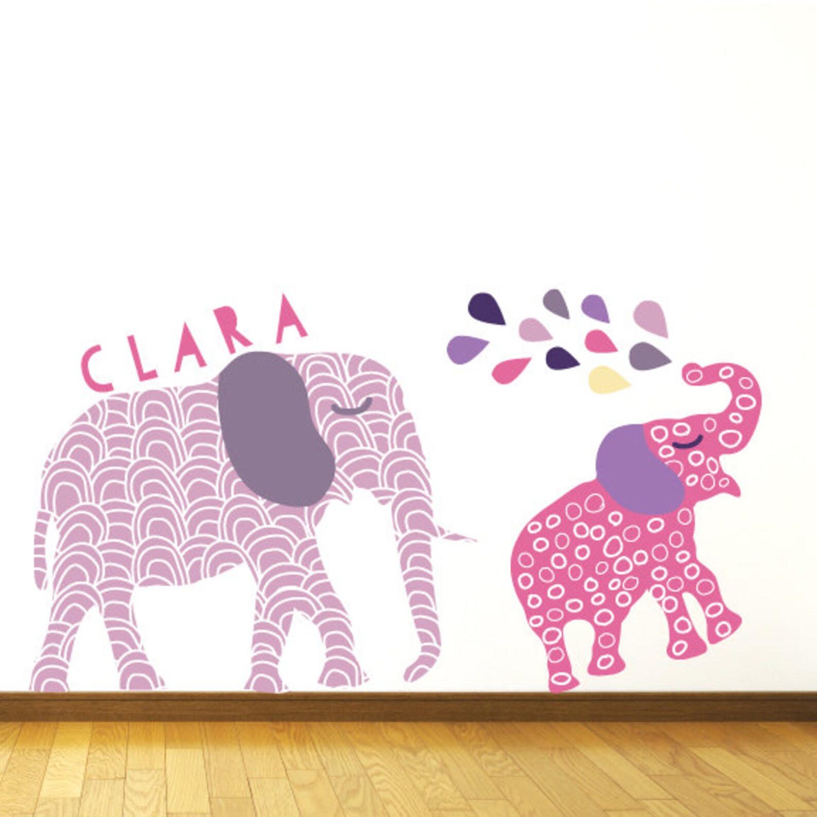 Elephant Wall Decals Pink Elephant Fabric Wall Decals Etsy