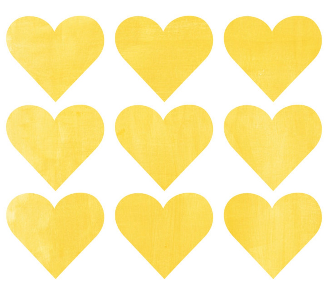 Heart Wall Decals Watercolor Heart Decals Etsy