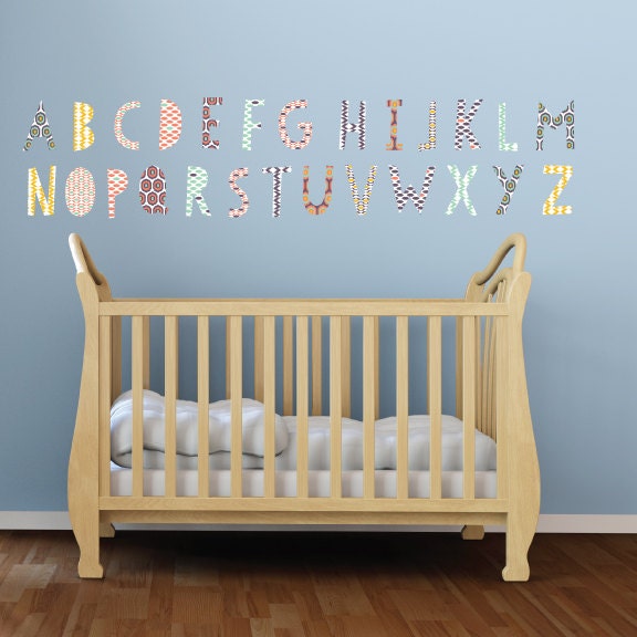 Letter Wall Decals Single Letter Fabric Wall Decals Ikat Etsy