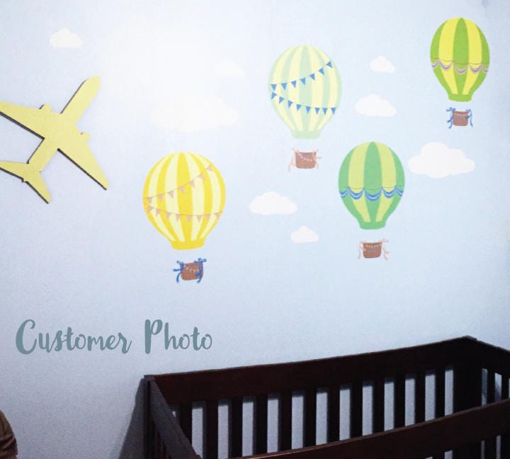 Hot Air Balloon Wall Decals Vintage Balloon Fabric Wall Etsy