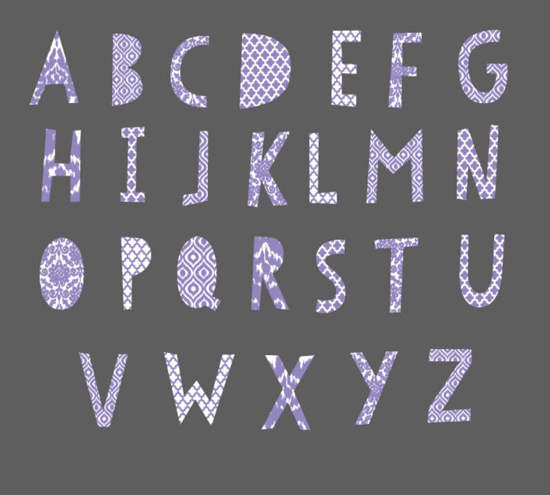 Alphabet Wall Decals Alphabet Fabric Wall Decals Ikat Etsy