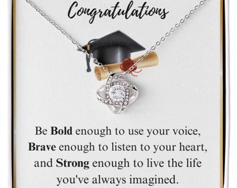 Congratulations Graduation Gift Love Knot Necklace.