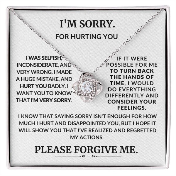 Sorry For Hurting You Apology Regret Forgiveness Personalized Message 925 Sterling Silver Necklace Gift Wife Girlfriend Friend Mother Sister