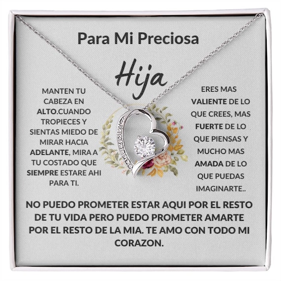 Para Mi Preciosa Hija Collar Regalo Personalizado Graduación Navidad Cumpleanos Boda Forever Love Collar Regalo Personalizado