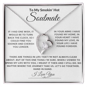 Para minha alma gêmea Smokin' Hot de mãos dadas para sempre amor colar de cartão de mensagem personalizado presente Natal aniversário namorados esposa namorada