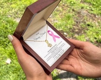 Pink Ribbon Necklace: Cancer Support Gift, Encouragement Jewelry