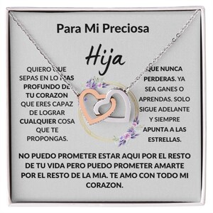 Para Mi Preciosa Hija Interlocking Hearts Necklace.