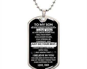 To My Son Just Do Your Best Military Dog Tag Personalized Gift From Dad