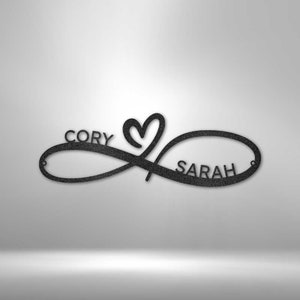 Infinity Personalisierte Paare Name Liebe Monogramm Stahl Wandschild