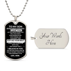 To My Son Military Personalisierte Dog Tag Abschluss Halskette Geschenk Navy Air Force Army Armed Forces College High School Geschenk Love From Mom