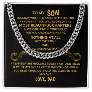 A mi hijo Enlace cubano letras doradas amor papá collar regalo