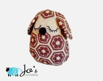 Crochet Pattern - Mia The African Flower Dog Pillow