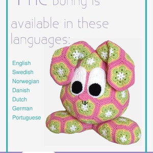 CROCHET PATTERN Easter Bunny of African Flowers image 4