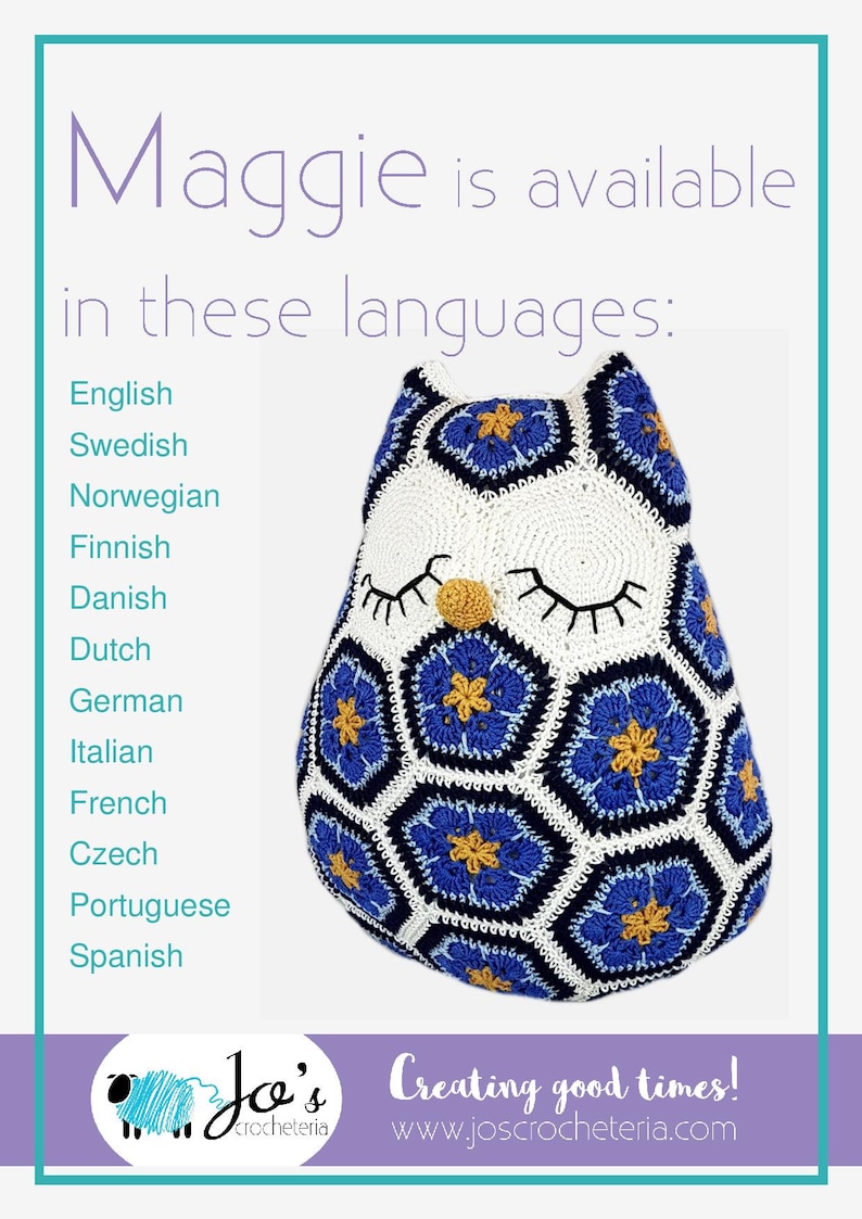 CROCHET PATTERN Maggie the African Flower Owl Crochet Pattern image 6