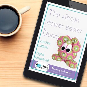 CROCHET PATTERN Easter Bunny of African Flowers image 3