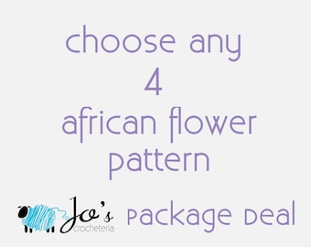 Choose your 4 favorite African Flower Crochet Pattern by JosCrocheteria