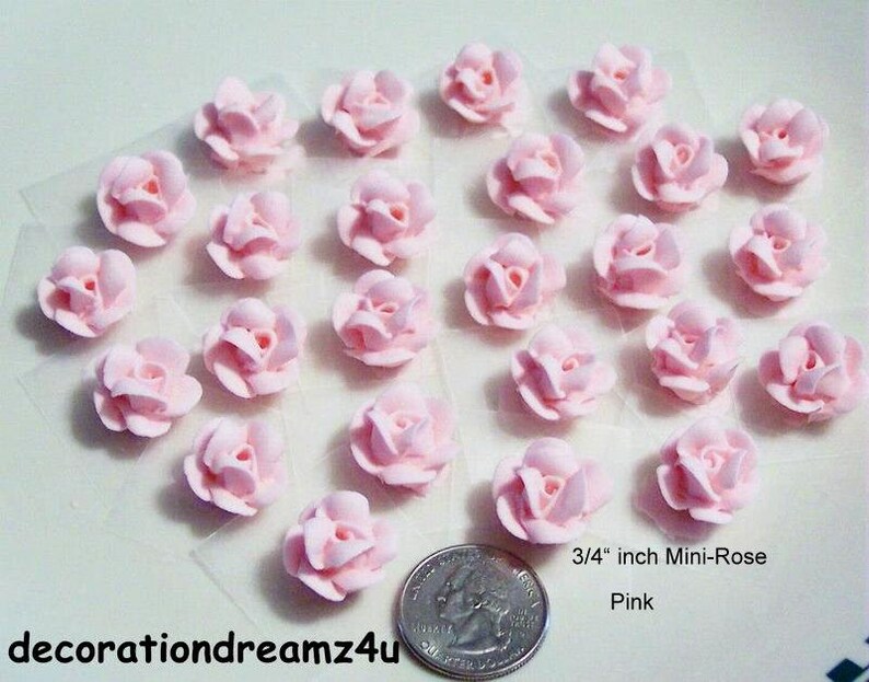 25 3/4 Inch Edible Small Royal Icing Flower Sugar Rose Etsy