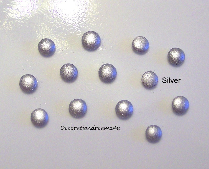 SHIMMER SILVER Sugar Pearls cake/cupcake/cookie Decorations, 7MM, 2 Ounce  or 4 Ounce 