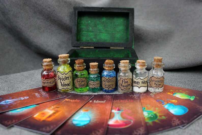 Magic Potion Bottles Potions Chest Miniature Set Wizard Box Etsy