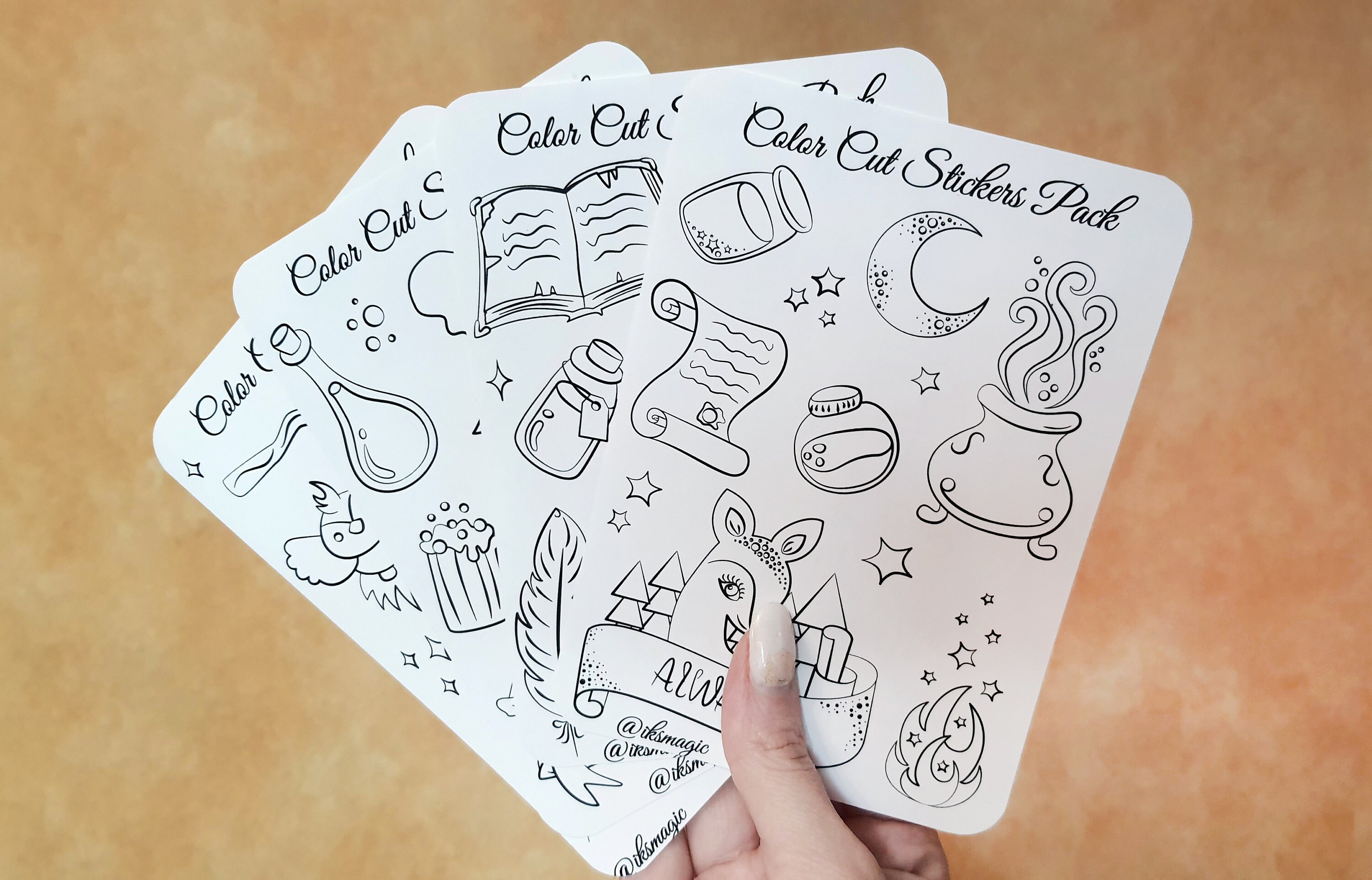 Color Your Own Stickers Coloring Stickers Pack of 4 Sheet | Etsy