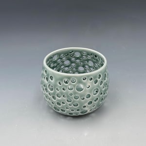 Steel Blue-Green Porcelain Candle Holders