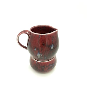Red porcelain stackable cream and sugar set