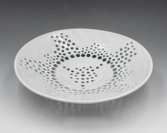 Frutero de porcelana con encaje