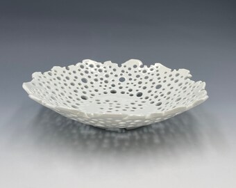 Free Form Porcelain Lace Fruit Bowl