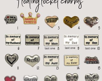 Floating Locket Charms, Animal Jewellery Charms, Letter, Halloween, Christmas, Necklace Charm, Butterfly, Gift For Her,