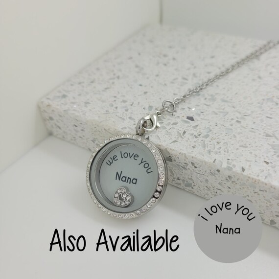 Nana Necklace Nana Gift Nana Jewellery Love You Nana Nana Birthday Gift Floating Locket Necklace Floating Charms Personalised Etsy