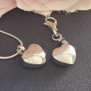10mm silver heart urn for ashes