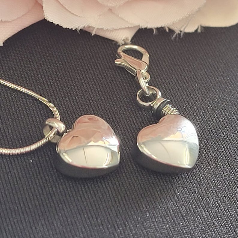 10mm silver heart urn for ashes