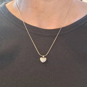 silver heart ashes pendant