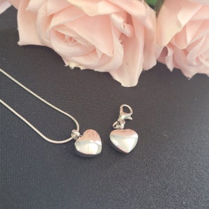 heart urn on lobster clasp