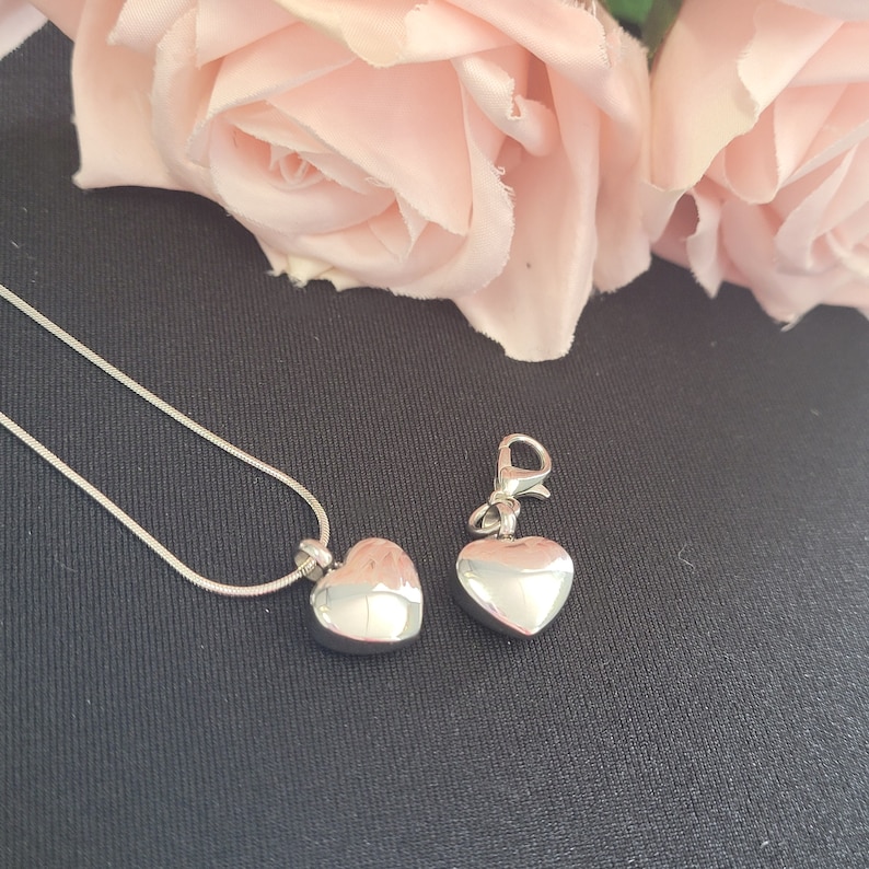 heart urn on lobster clasp