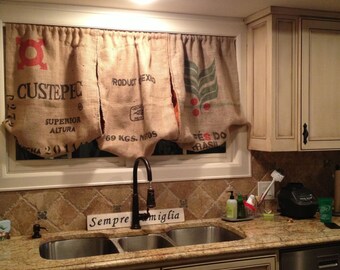 Coffee Sack Curtain Etsy