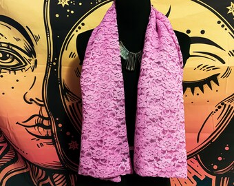 Bright Pink Lace Scarf